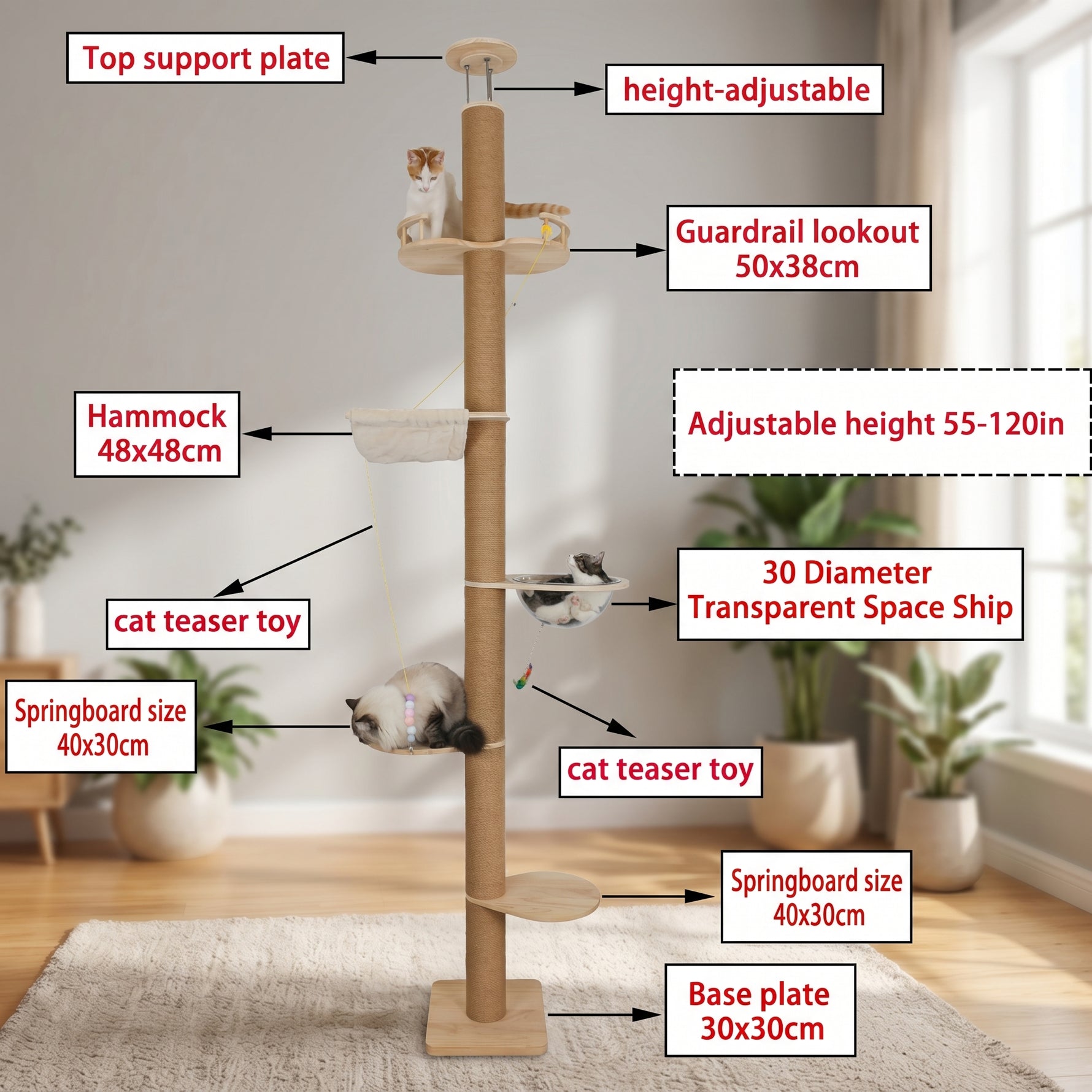 Modern cat tree condo (5-tier)