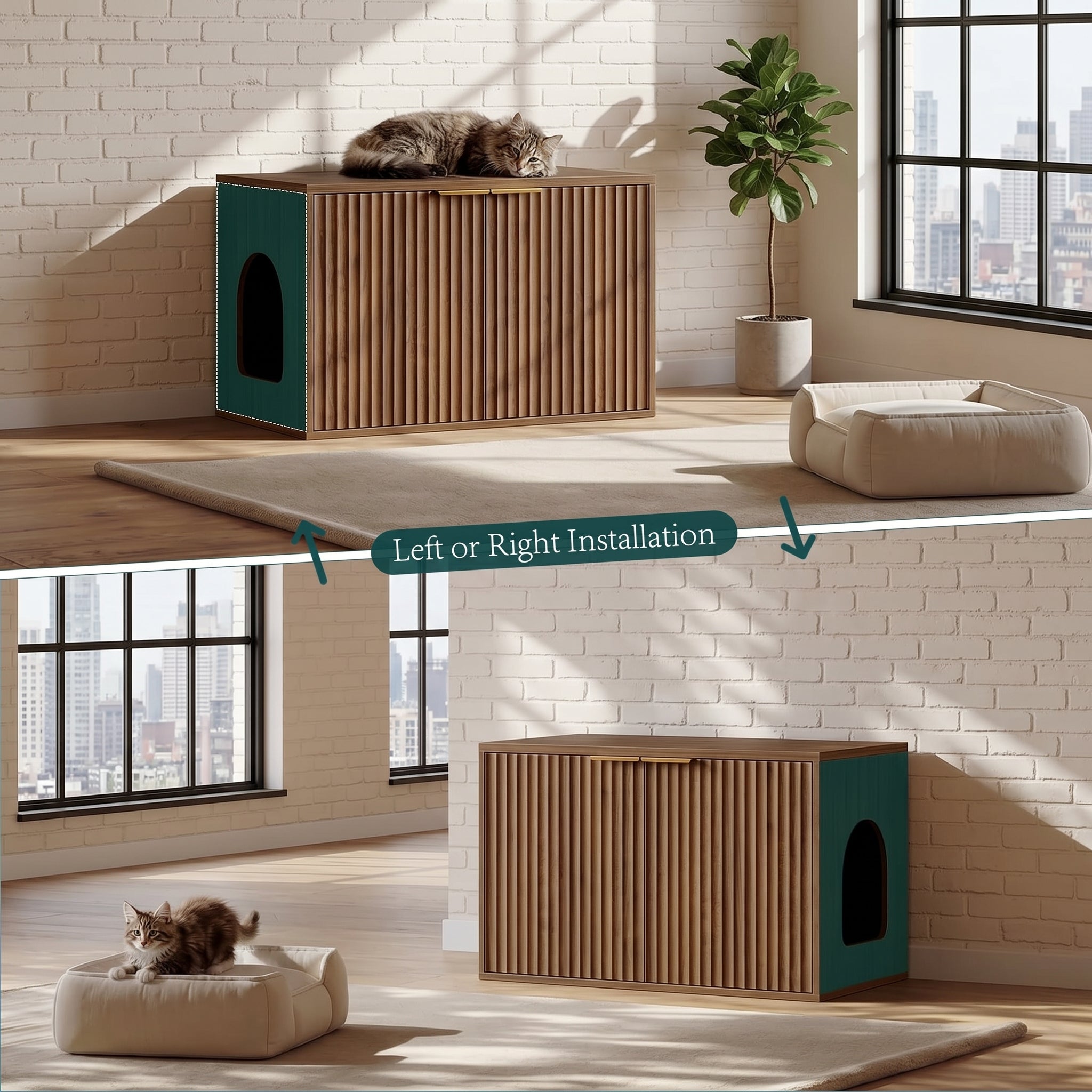 Hidden litter box cabinet