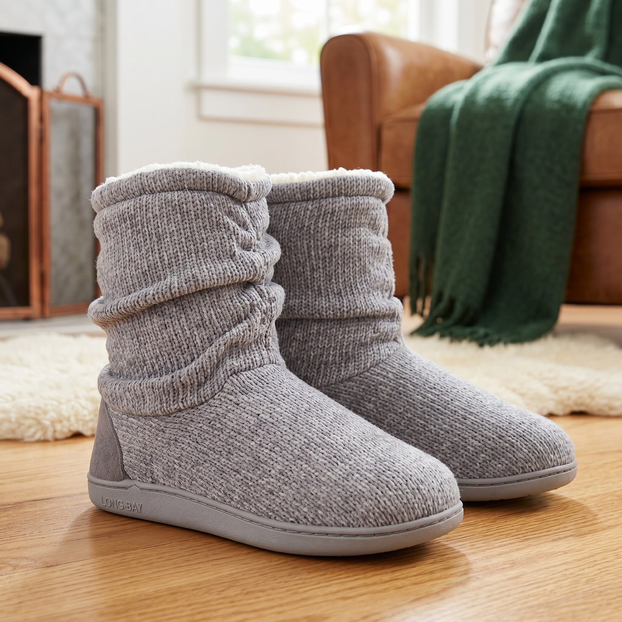 Sherpa fuzzy slipper boots