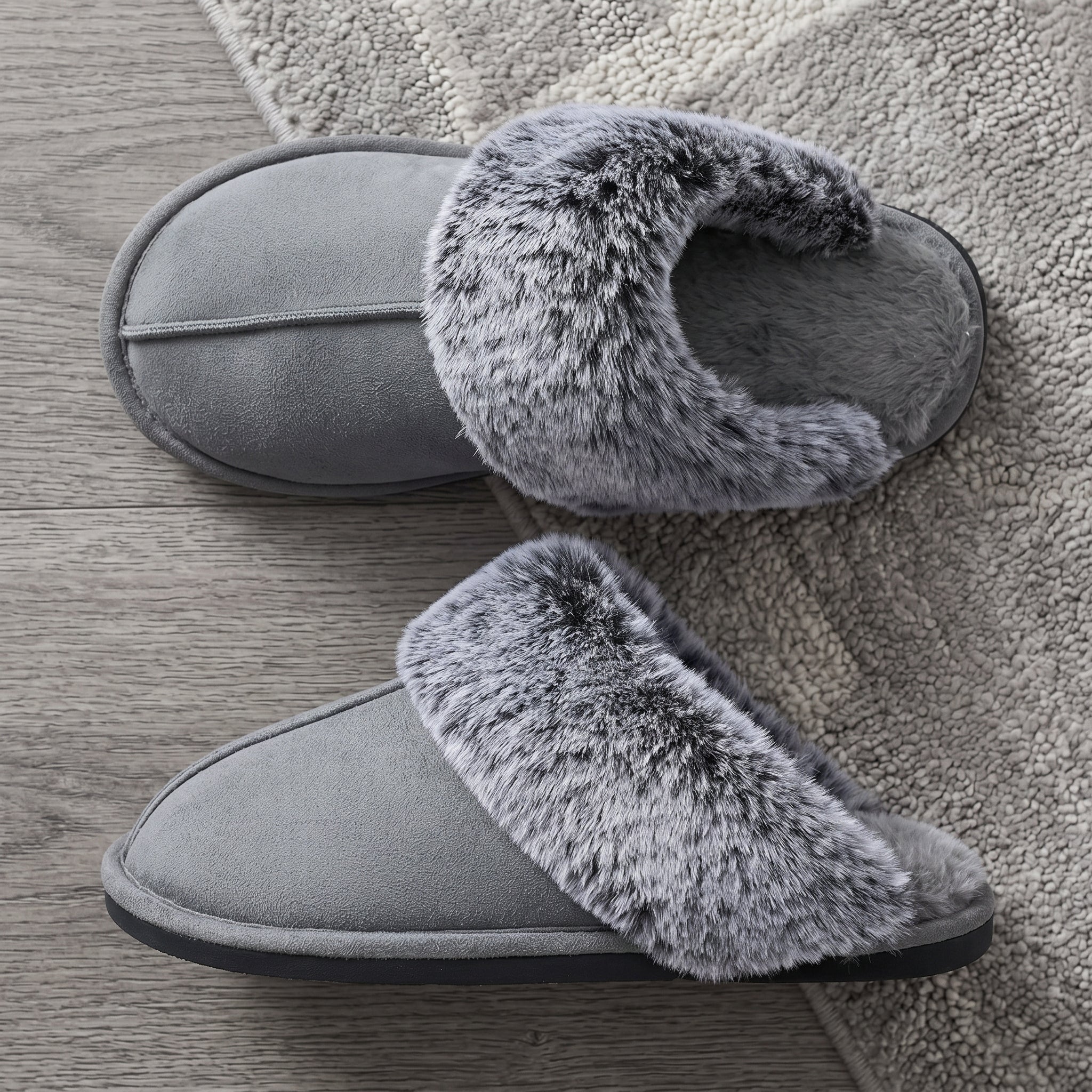 Faux fur slide slippers