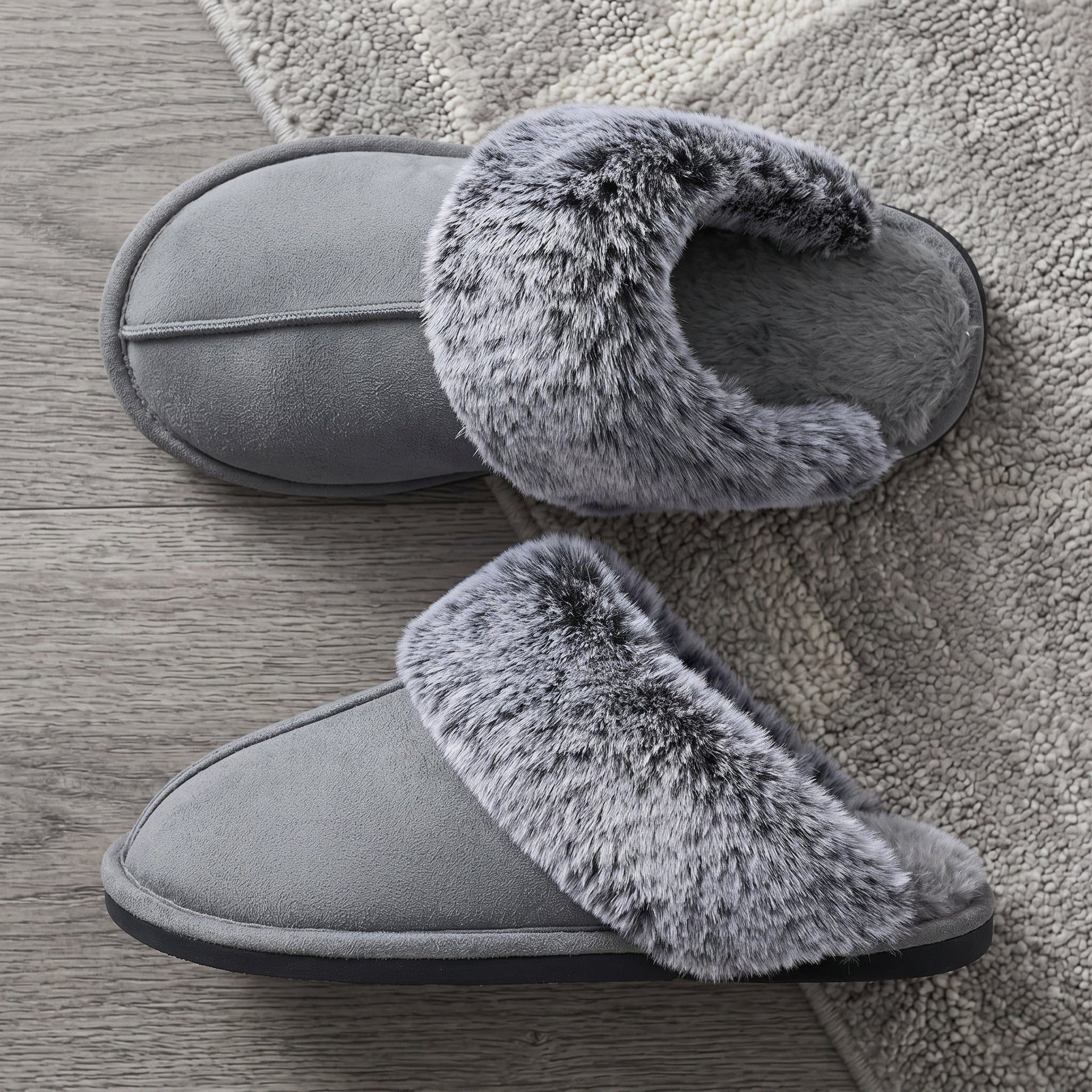 Faux fur slide slippers