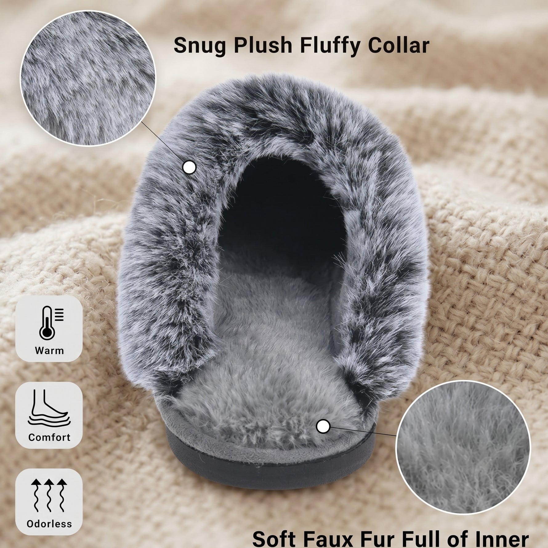 Faux fur slide slippers