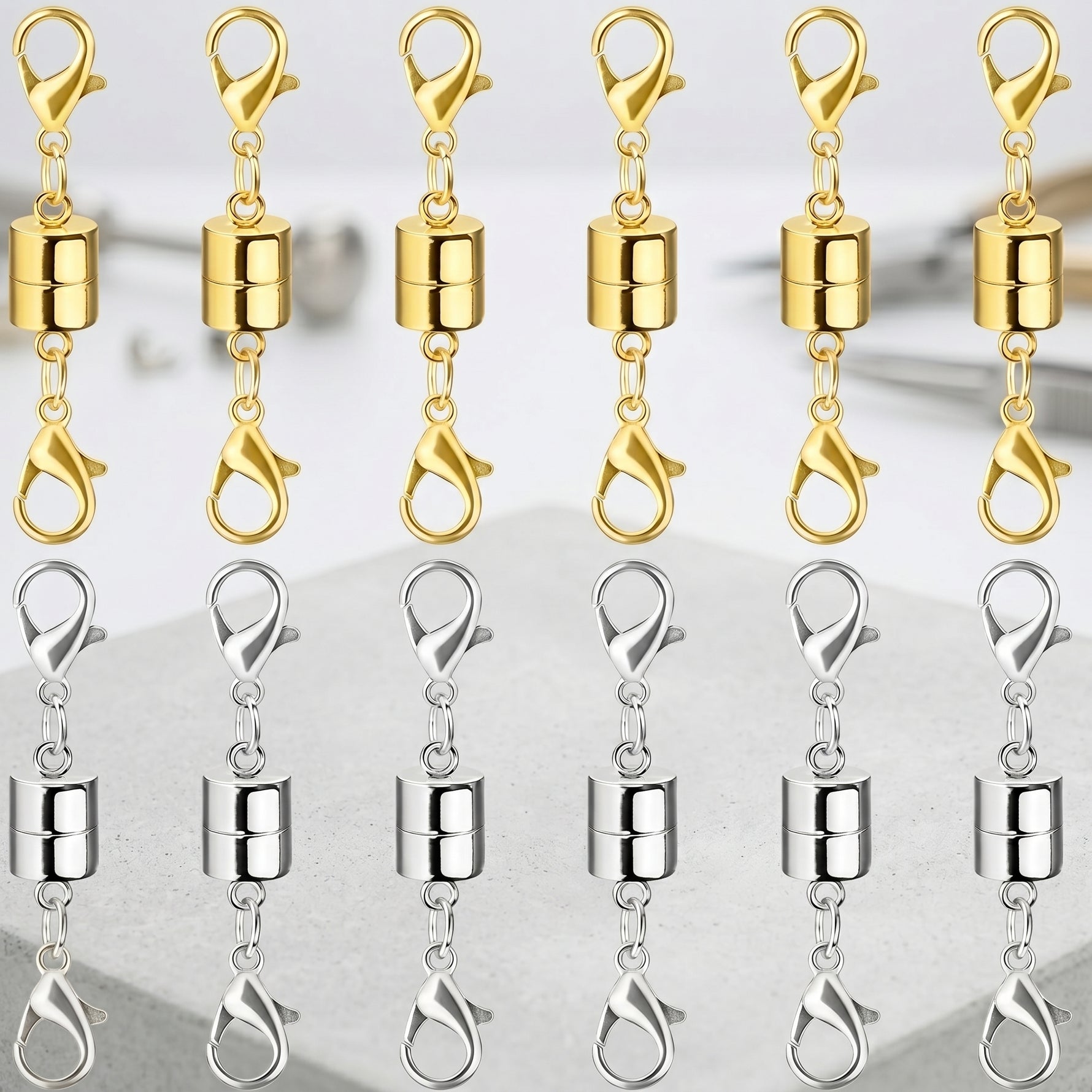Magnetic clasp necklace gold