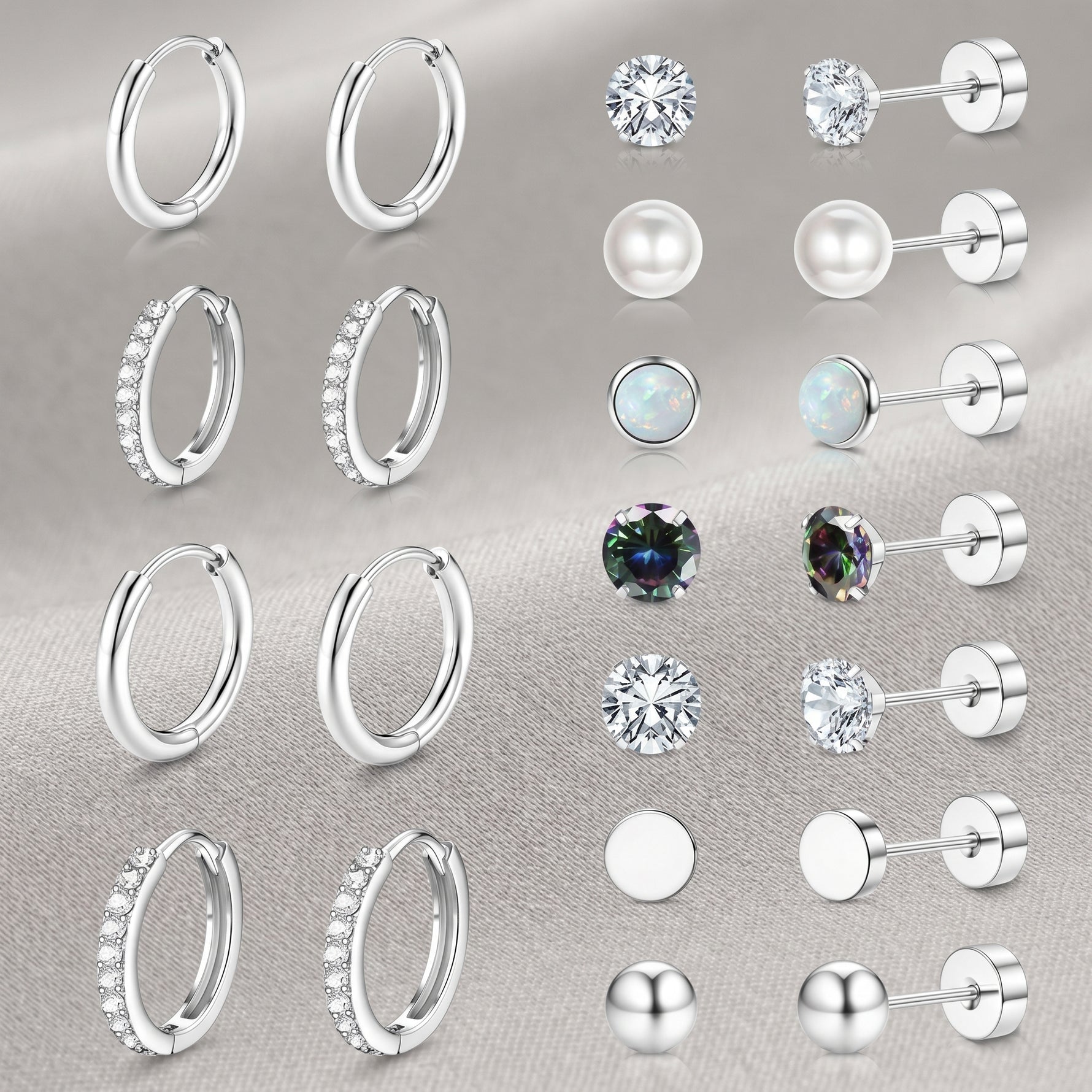 Hypoallergenic stud earring set (24pc)