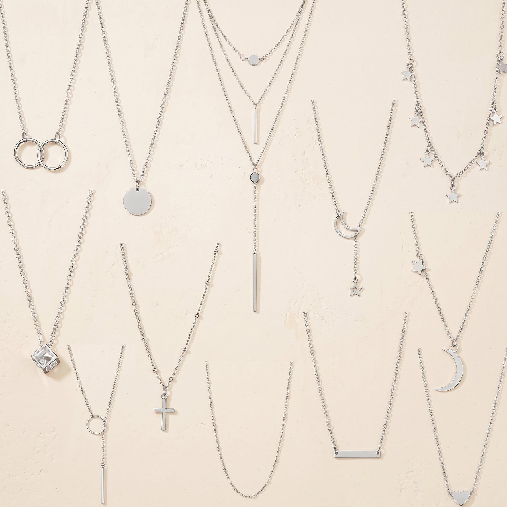 Layered chain choker necklace
