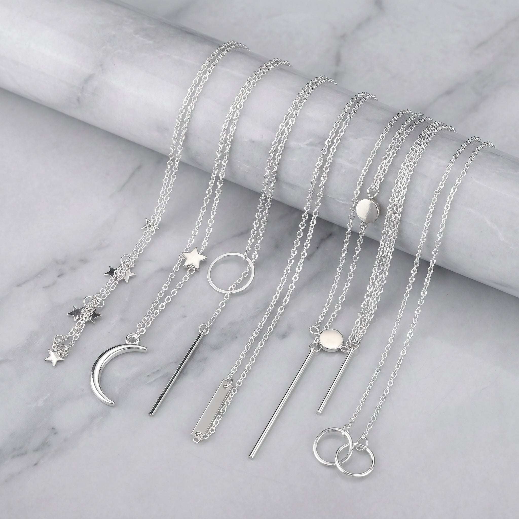 Layered chain choker necklace