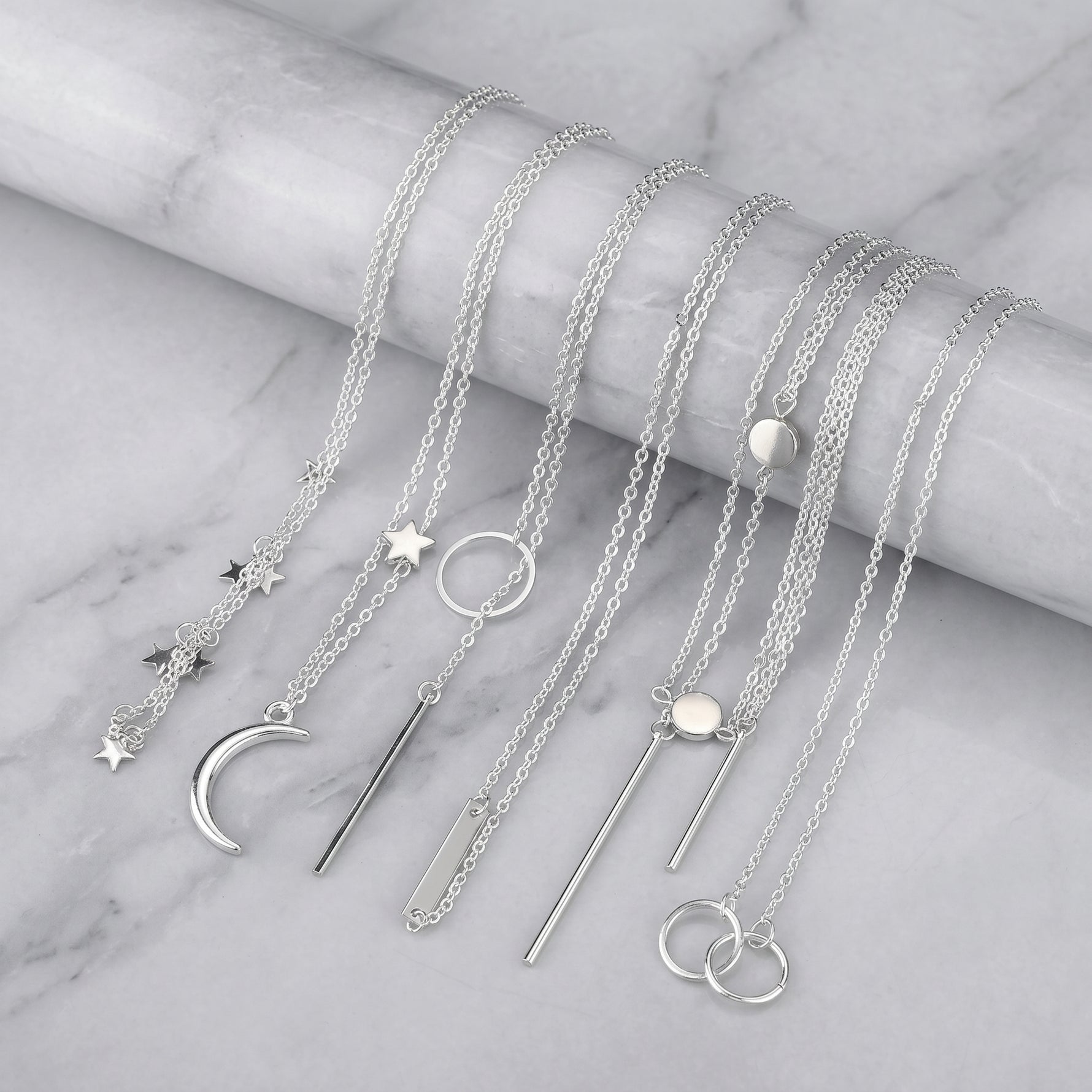 Layered chain choker necklace