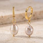 Pearl drop statement earrings
