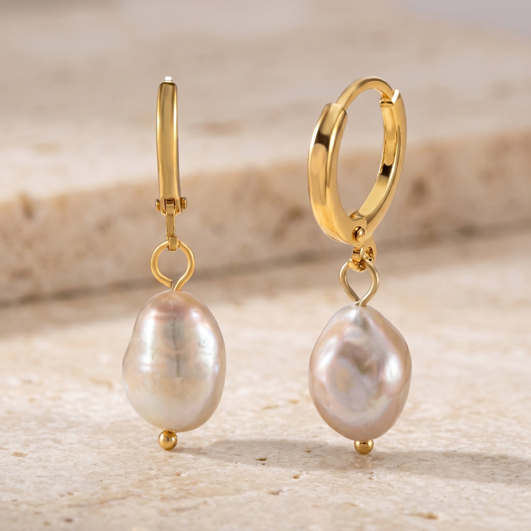 Pearl drop statement earrings