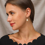 Pearl drop statement earrings