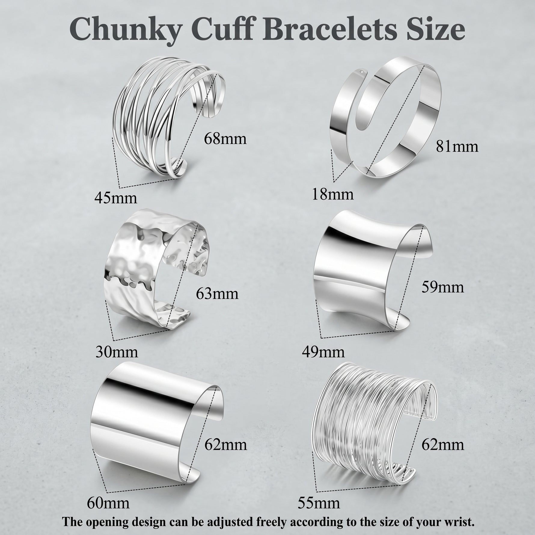 Cuff bracelet adjustable