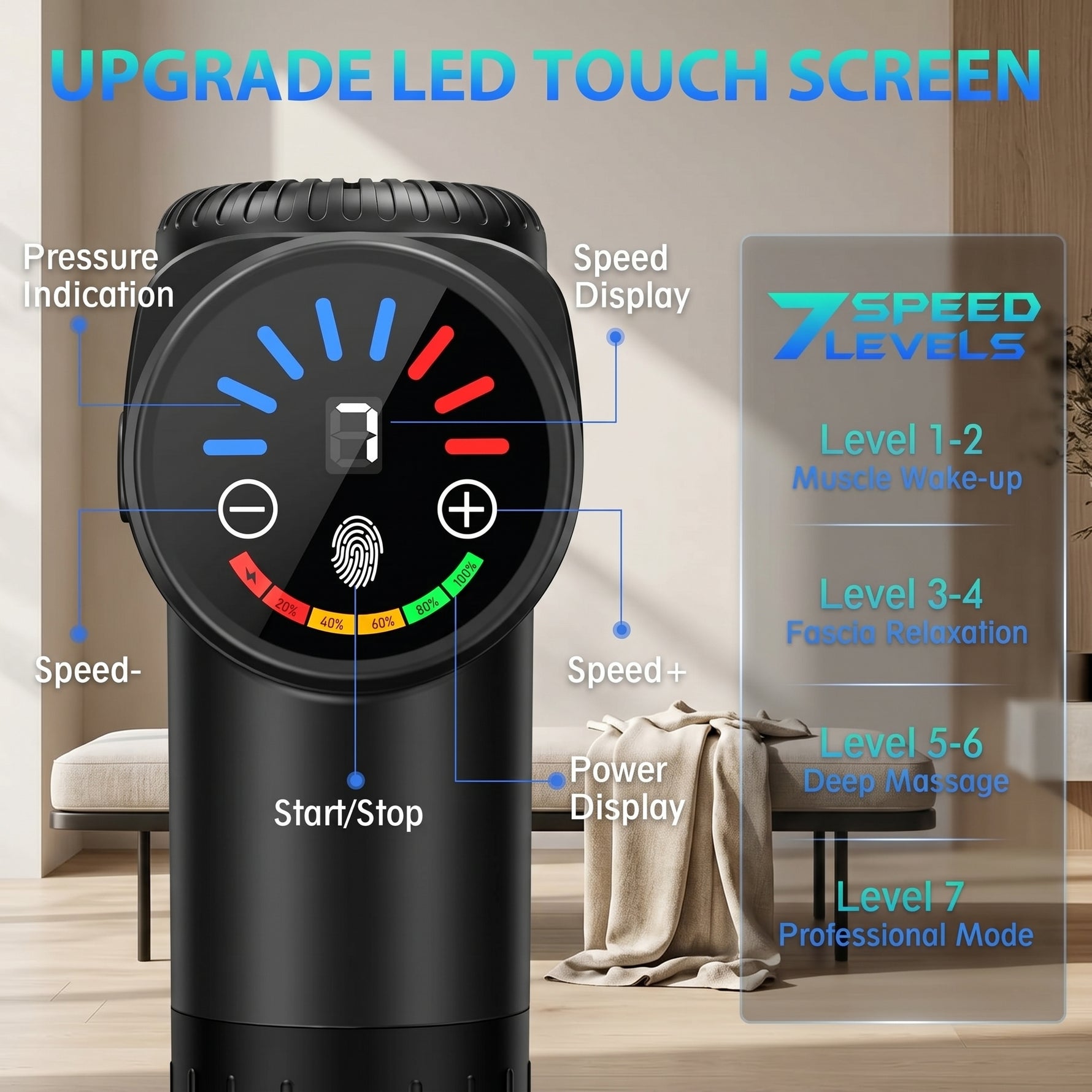 Smart massage gun with app