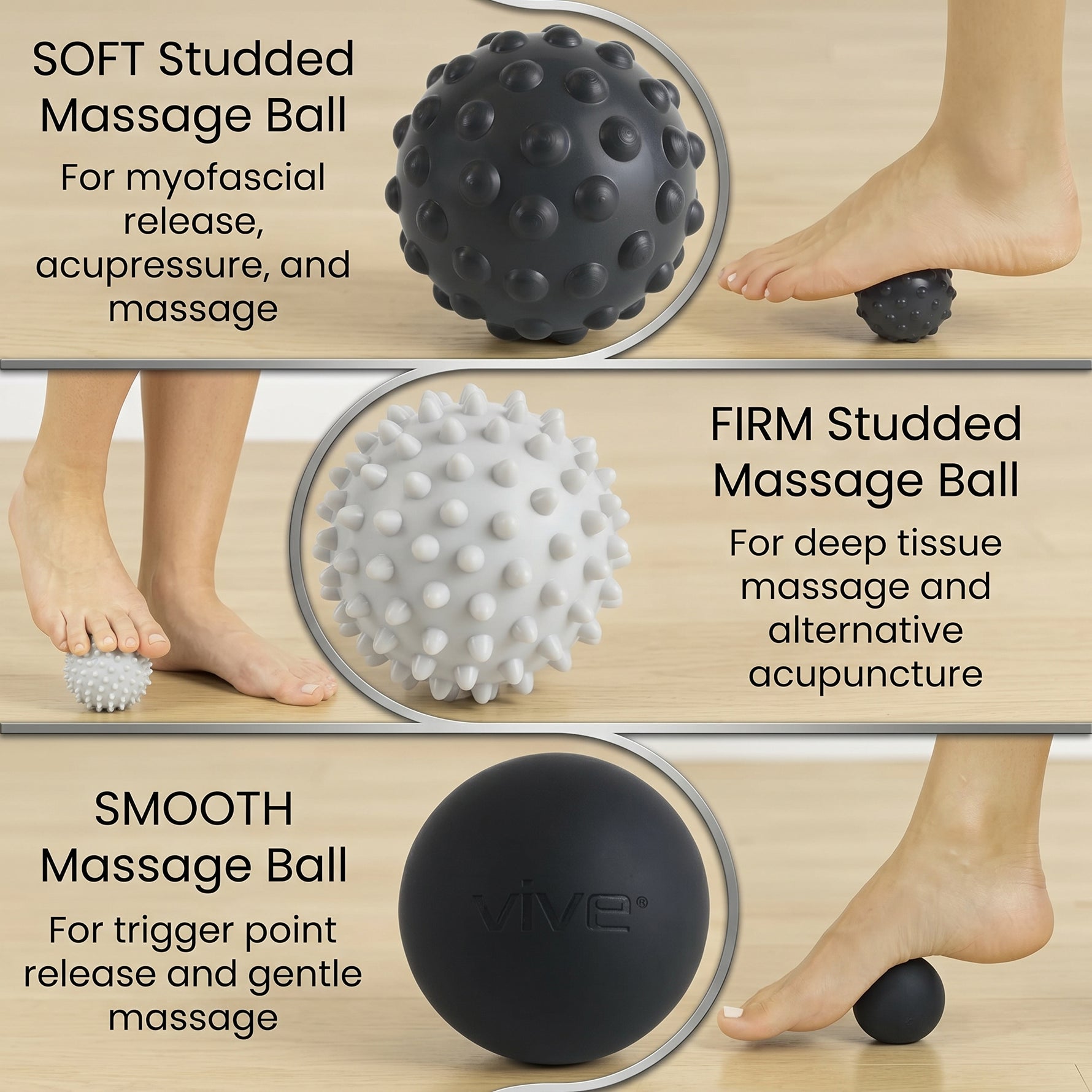 Spiked massage ball set