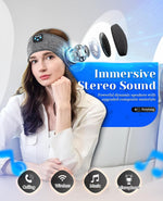 Sleeping Headphones Bluetooth Headband, Soft Long Time Play Sleeping Headsets with Built in Speakers Perfect for Workout,Running,Yoga,Travel, Darkgray