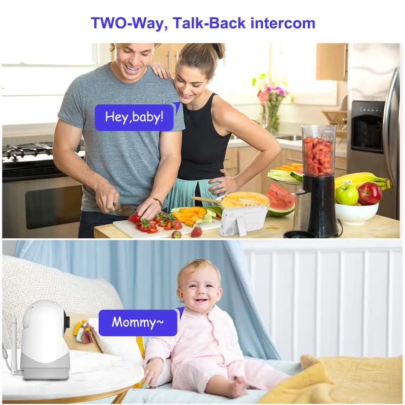 Baby Monitor-Hb6256-M-5.0 Inch Video Baby Monitor with Remote Pan and Tilt Function