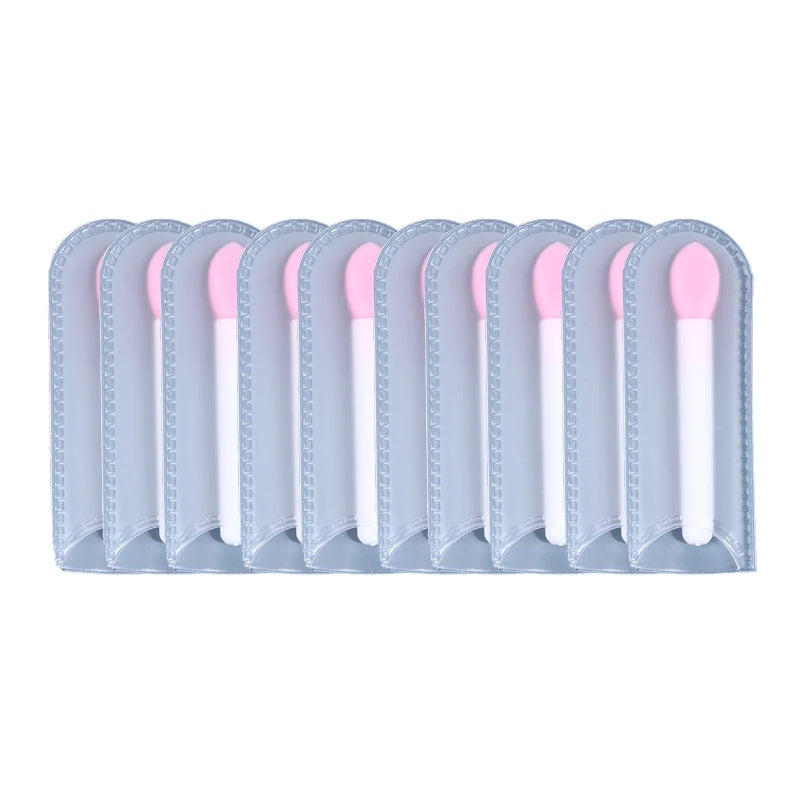 10Pcs Silicone Lip Brush Set Small Makeup Brushes Lipstick Applicator Brushes for Lip Care Makeup Use