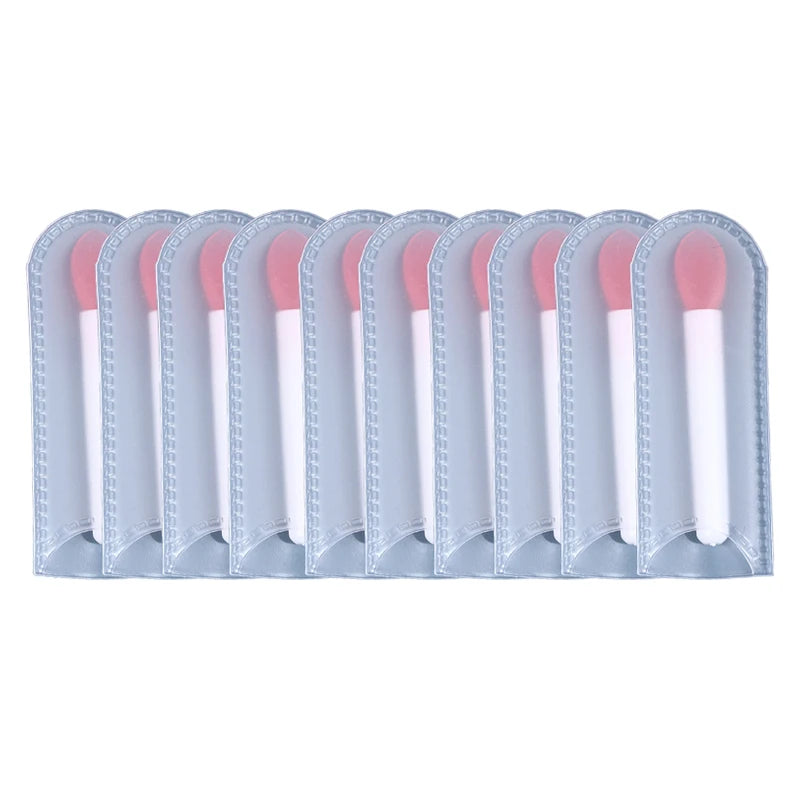 10Pcs Silicone Lip Brush Set Small Makeup Brushes Lipstick Applicator Brushes for Lip Care Makeup Use
