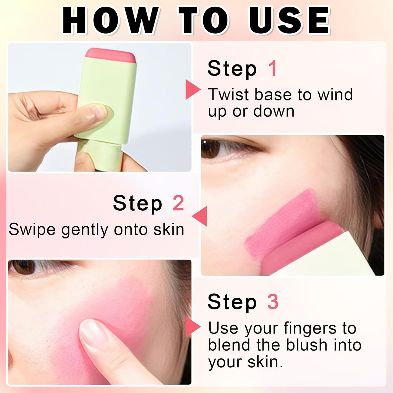 Cream Bronzer Stick Highlighter Stick Face Cream Contour Stick,Makeup Bronzer Stick with Brush,Buildable Highlight Contour Makeup for Women (Rich Glow Bronzer Stick)