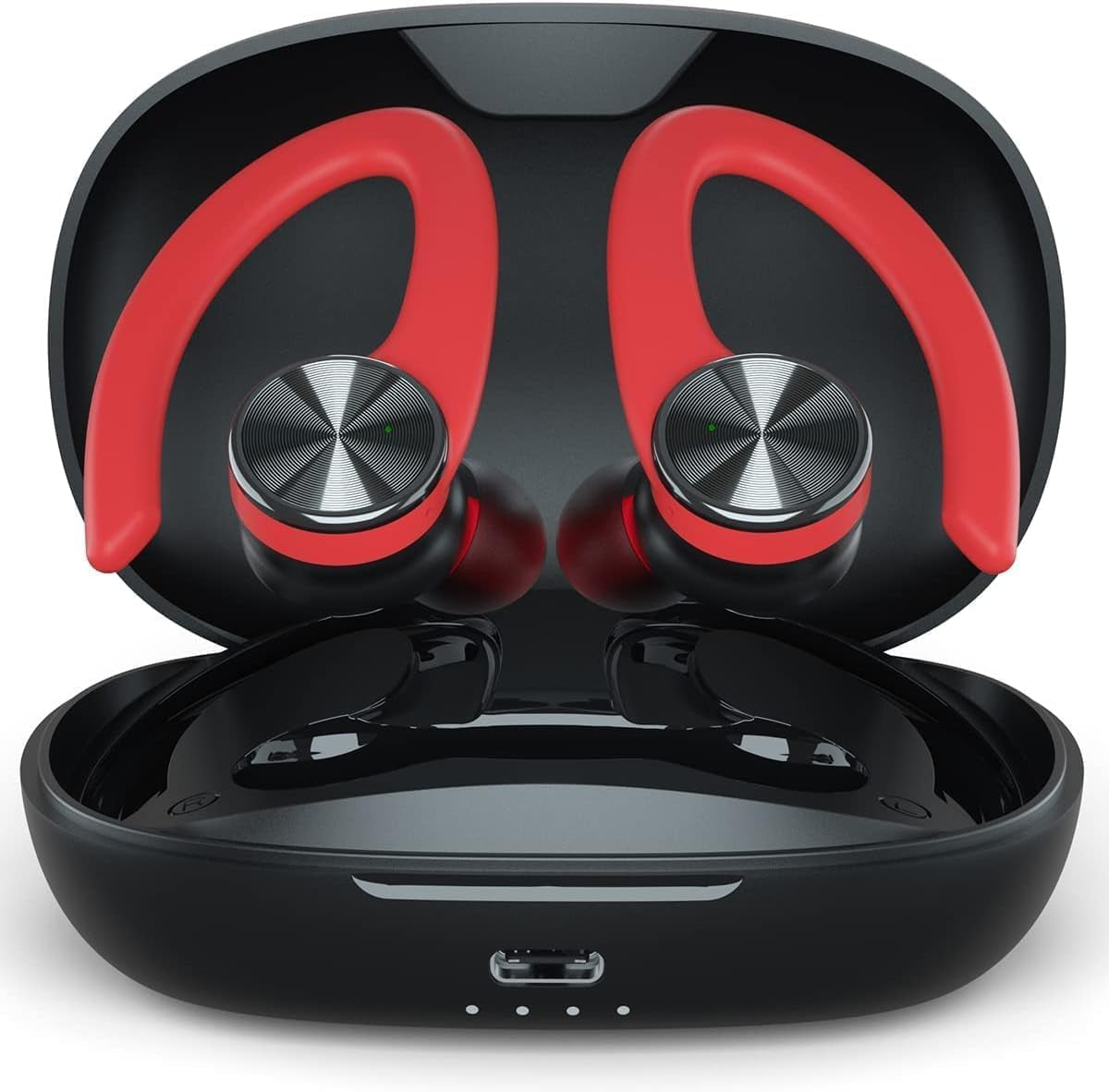 Wireless Earbuds, Wireless Bluetooth Headphones, Bluetooth 5.2 Sport Headphones (Red)