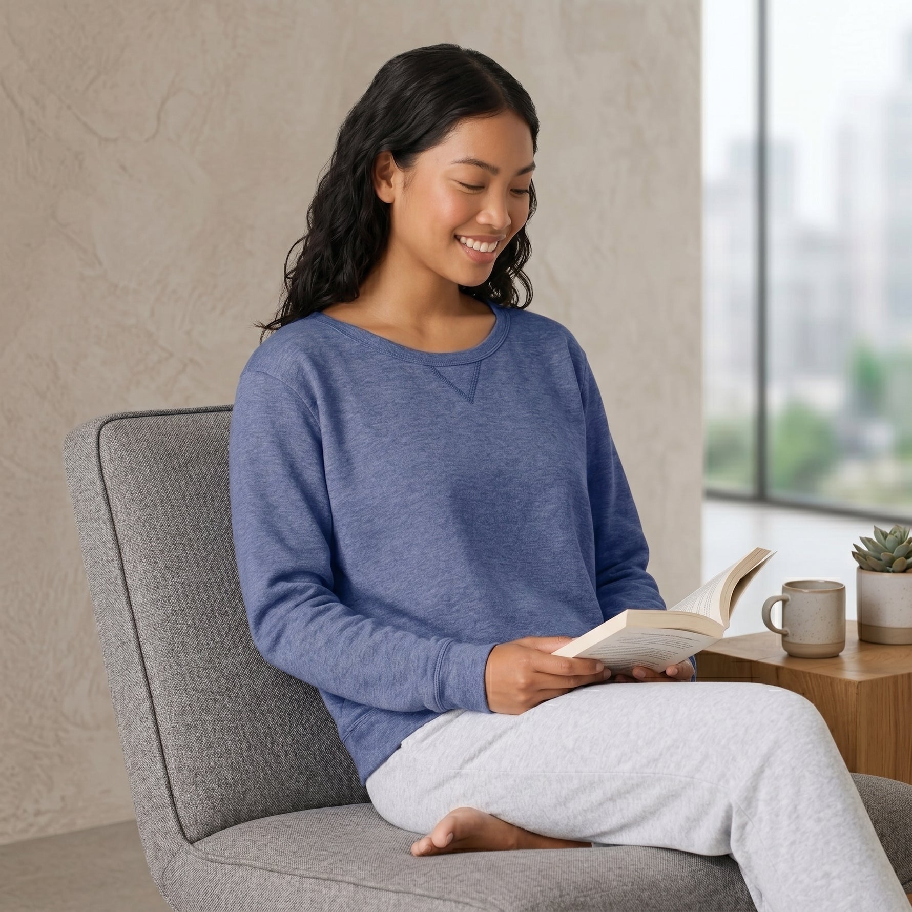 Boxy fit fleece sweatshirt