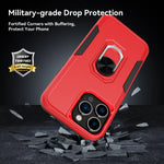 Phone Case with Ring Stand for Iphone 14 Pro Max/14 Pro/14 Plus/14 Shockproof Armor Cover, Red