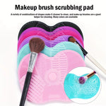 Apple Shaped Silicone Makeup Brush Cleaning Pad-Efficient & Portable & Reusable Makeup Brush Cleaning Mat with Suction Cup