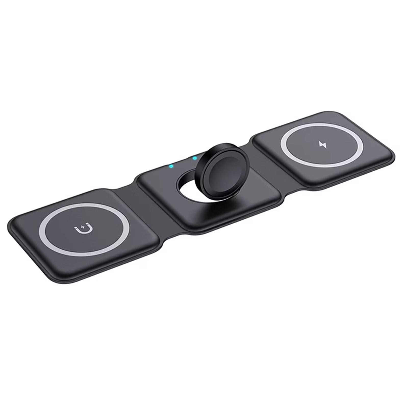 3-In-1 Magnetic Wireless Charging Station for Iphone 12-16/Pro/Max & Airpods, Foldable Travel Dock, Fast Charging Pad Compatible for Apple Watch & Android Phones