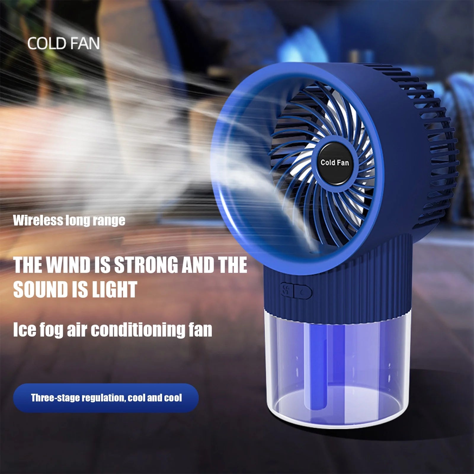 Misting Spray Fans, Portable Electric Fan Rechargeable Cooler Spray Humidifier with Usb for Dorm Office Desktop, Blue