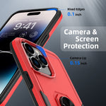 Phone Case with Ring Stand for Iphone 14 Pro Max/14 Pro/14 Plus/14 Shockproof Armor Cover, Red