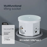 YINKA Pop up Table Socket Lifting Socket, USB Type-C Outlet, EU Socket, 15W Wireless Charge, Desktop Hidden Lifting Socket