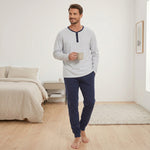 Henley pajama set men's