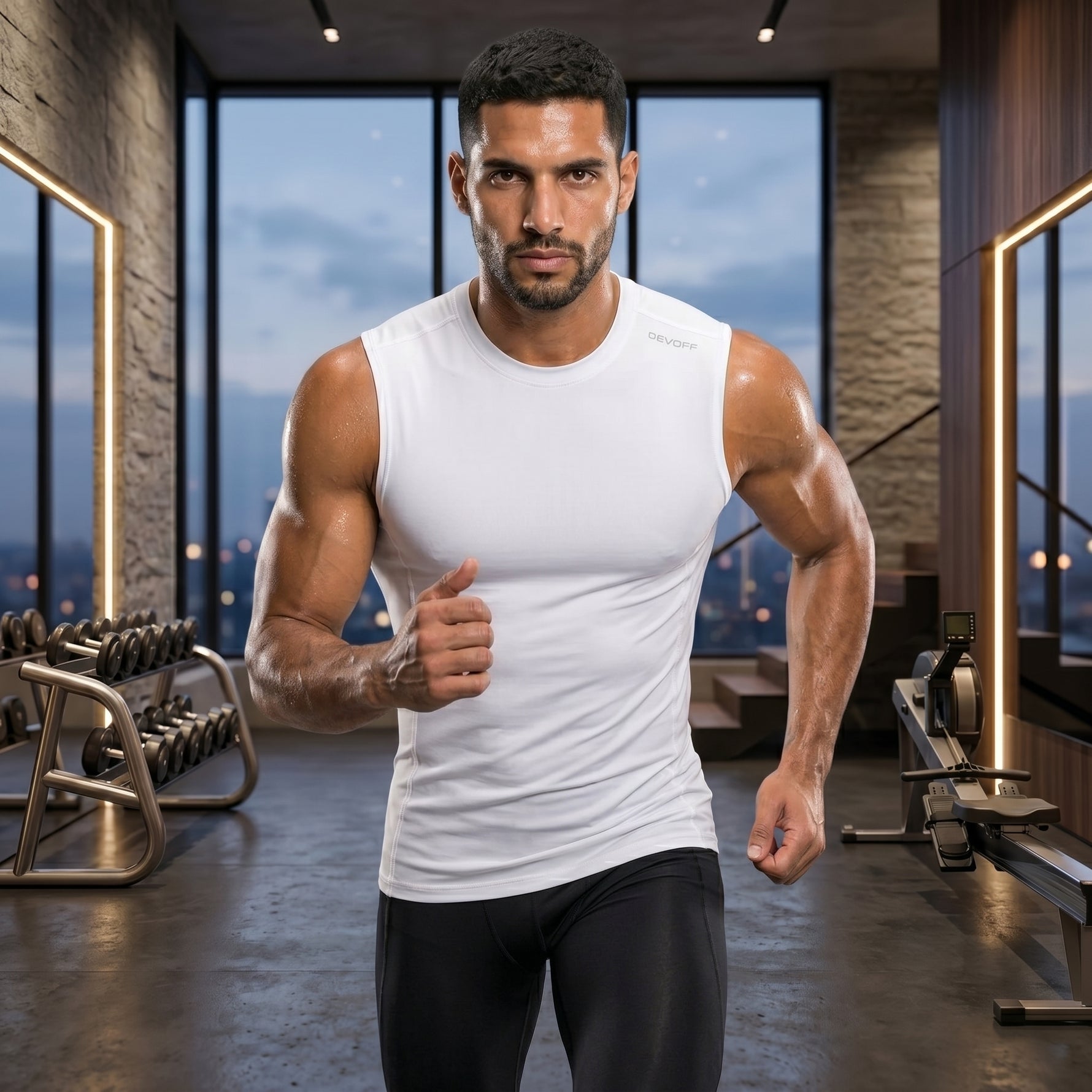 Compression sleeveless athletic tee