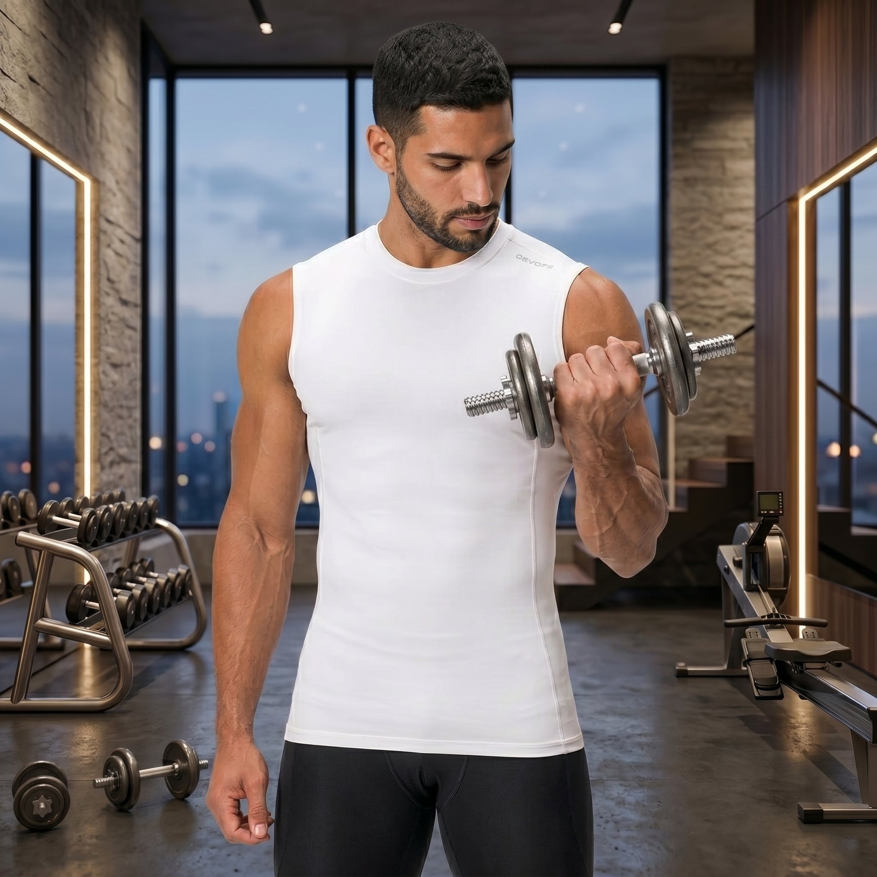 Compression sleeveless athletic tee