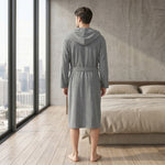 Hooded bath robe waffle